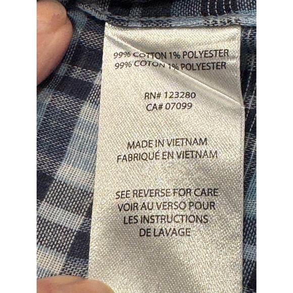 Travis Matthew Men's Plaid Button Up Shirt Size M Blue Short Sleeve Pocket - Picture 5 of 9